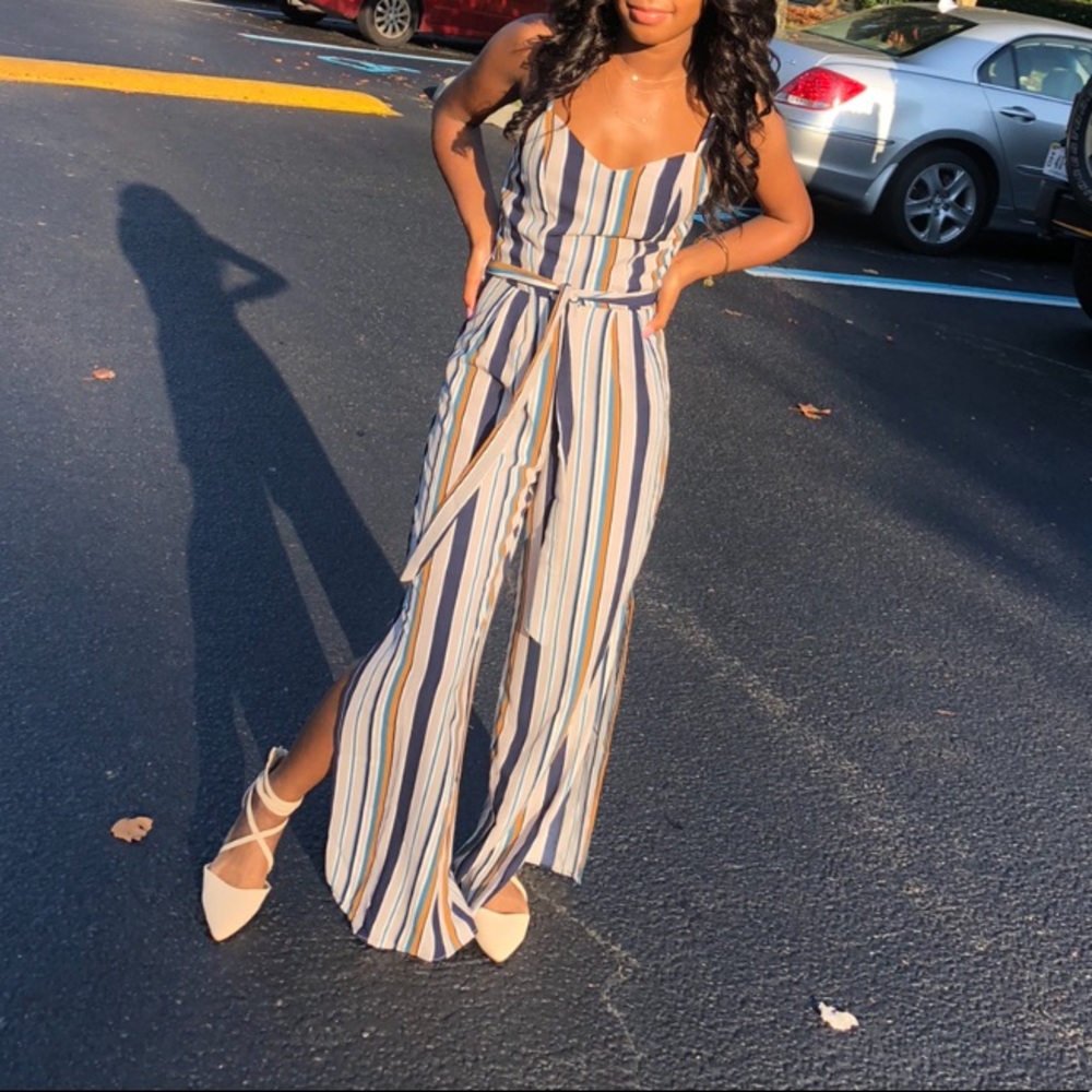 STRIPED JUMPSUIT